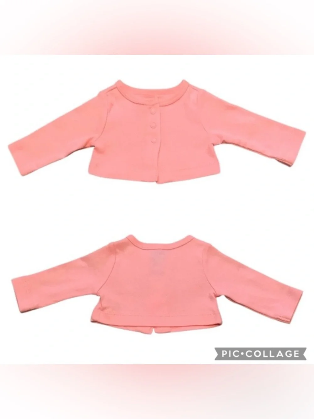 Carter’s Child Of Mine Preemie Pink Snap Cotton Cardigan Valentine’s Day.  V